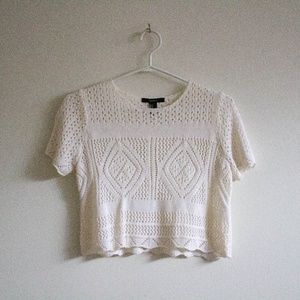 CROPPED CROCHET TOP BOHO VINTAGE-LOOKING SMALL